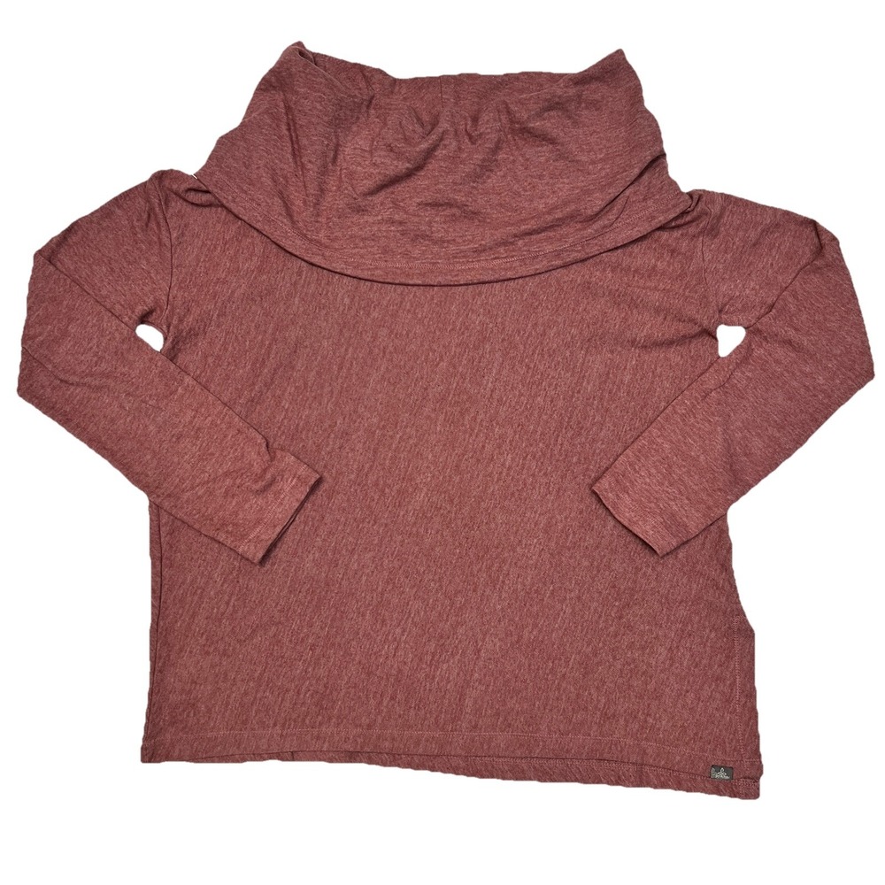 Prana Cowl Neck Sweater Size Large Long Sleeve Top Ginger Organic Cotton